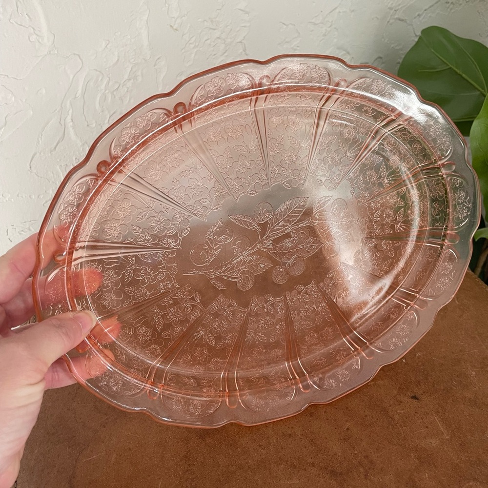 Jeanette Cherry Blossom Pink Depression glassware